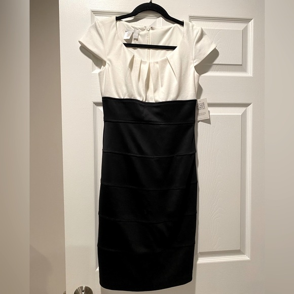 Black and White Midi Bandage Dress NWT - Picture 1 of 3